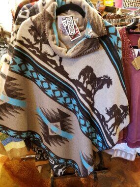 Rhonda Stark Brown Mustang 30'' Poncho.